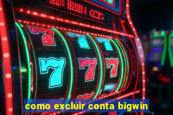 como excluir conta bigwin